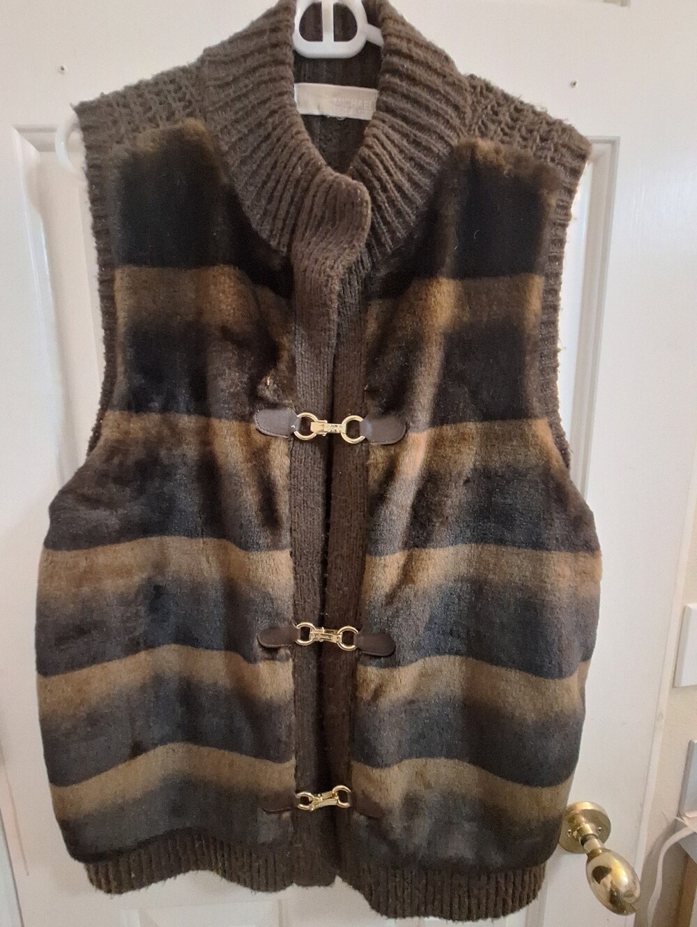 Michael Kors Chocolate Faux Fur Vest